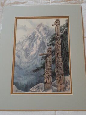 Vintage Gwen Butcher Print "Mountain Watch" Aboriginal Art